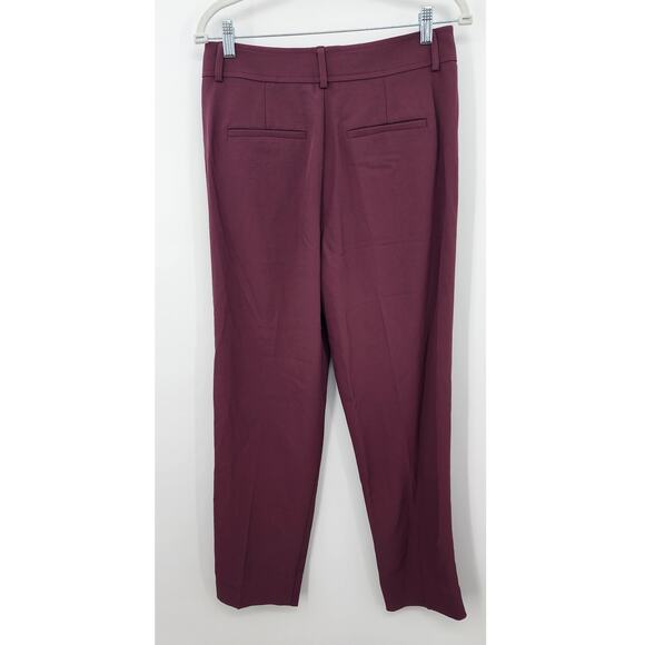 Everlane Japanese GoWeave Way-High Tapered Pant Burgundy Women Size 4 - Picture 6 of 11